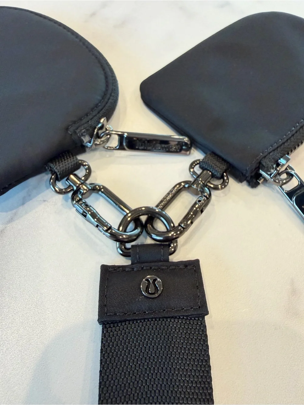 Lululemon Dual Pouch Wristlet Black Gunmetal